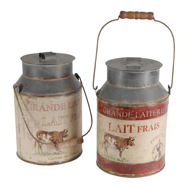 2 dekoratyvinių pieno ąsočių rinkinys "Antic Line Milk Jar