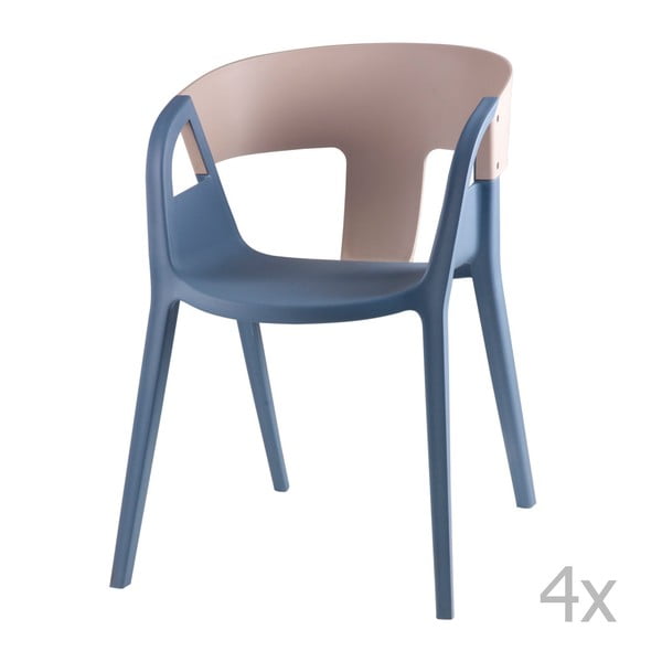 4 pilkai mėlynų valgomojo kėdžių rinkinys sømcasa Willa