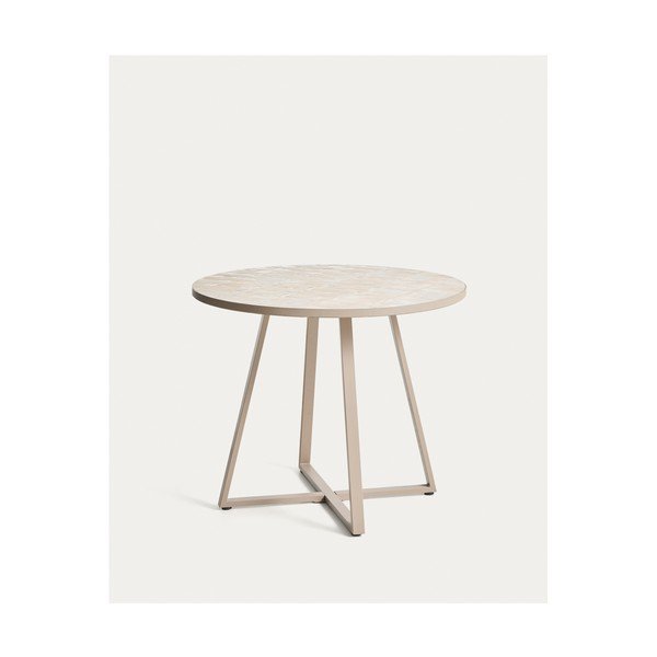Iš keraminės plokštės apvalios formos sodo valgomojo stalas ø 90 cm Tella – Kave Home-image-3