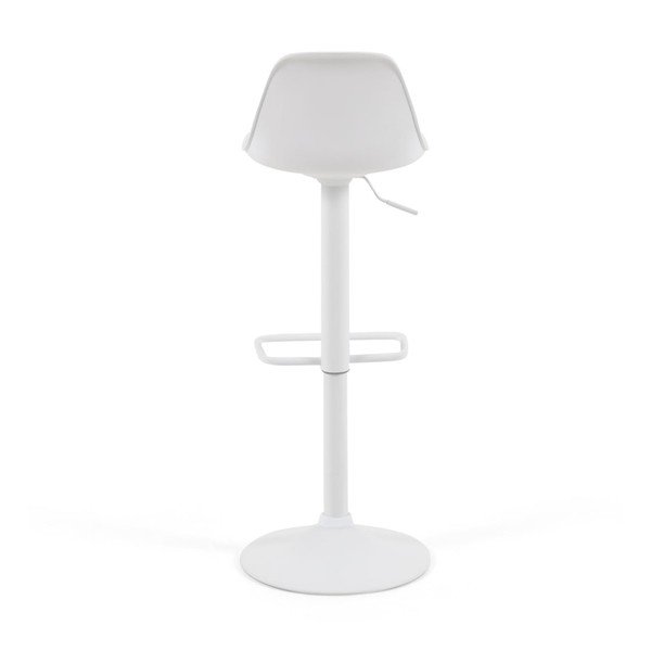Matinės baltos spalvos iš dirbtinės odos baro taburetė reguliuojamo aukščio (sėdynės aukštis 60 cm) Orlando-T – Kave Home-image-3