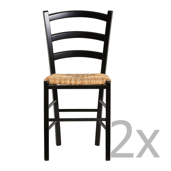 2 juodų "Marckeric Paloma" valgomojo kėdžių rinkinys