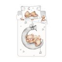 Baltos spalvos iš medvilnės vaikiška patalynė vaikiškai lovai 100x135 cm Teddy Bear "Ribbon" – Jerry Fabrics