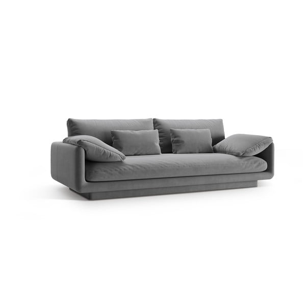 Iš velveto sofa šviesiai pilkos spalvos 220 cm Torino – Micadoni -image-2