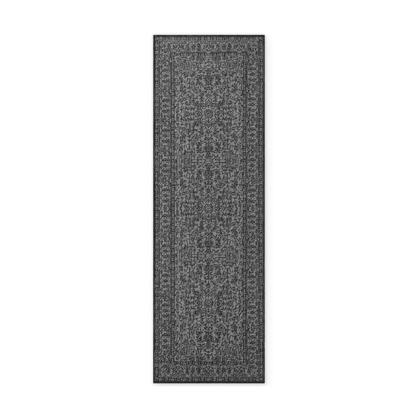Juodos ir baltos spalvos lauko kilimas 80x250 cm Duet Kona – NORTHRUGS