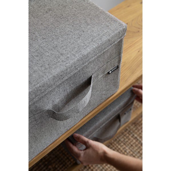Pilkos spalvos iš tekstilės daiktadėžė su dangčiu 31x41x22 cm Soft Storage Medium – Bigso-image-2