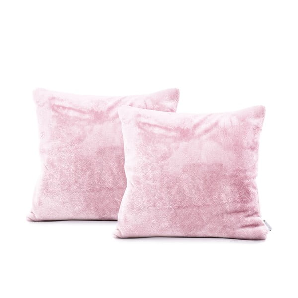 2 šviesiai rožinių užvalkalų rinkinys "DecoKing Mic", 45 x 45 cm