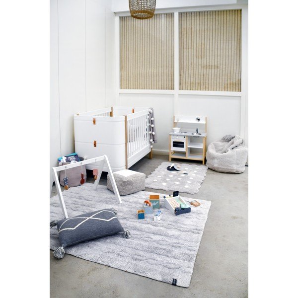 Skalbiamas/rankų darbo iš medvilnės vaikiškas kilimas pilkos spalvos 70x100 cm Mini Biscuit Pearl Grey – Lorena Canals-image-3