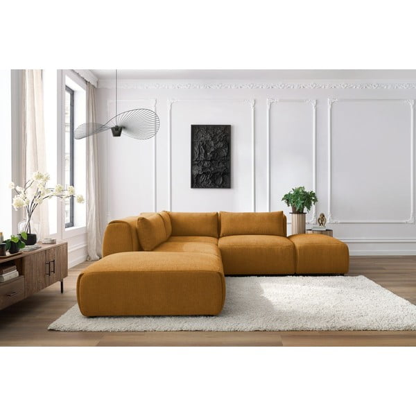 Garstyčių spalvos kampinė sofa (kintama) Jeanne - Bobochic Paris-image-1