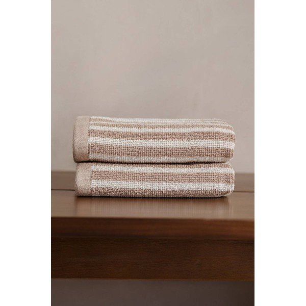 Smėlio spalvos/kreminės spalvos iš medvilnės rankšluosčiai 2 vnt. 30x50 cm Dixie – Jotex-image-1