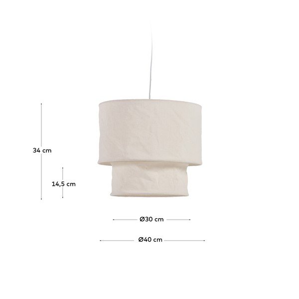 Smėlio spalvos medžiaginis šviestuvo gaubtas ø 40 cm Mariela - Kave Home-image-4