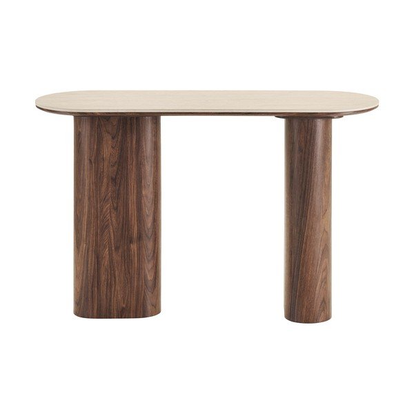 Smėlio spalvos/tamsiai rudos spalvos iš keraminės plokštės konsolinis staliukas 40x120 cm Delphi – House Nordic-image-4