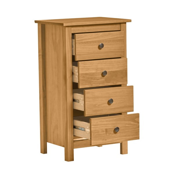 Natūralaus pušies masyvo komoda su 4 stalčiais "Marckeric Berna-image-2