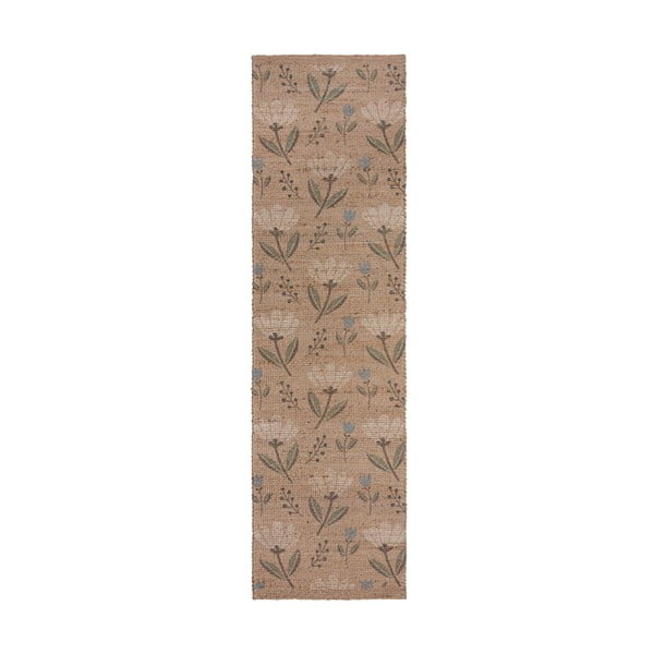 Rankų darbo iš džiuto mišinio kilimas natūralios spalvos 60x230 cm Arriana – Flair Rugs