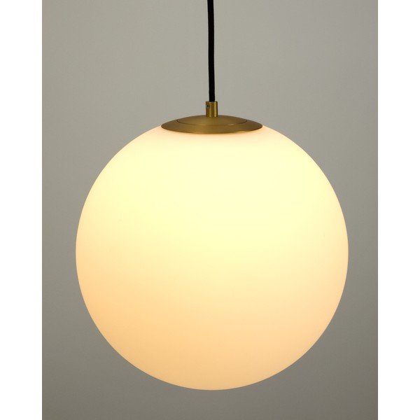 Baltos spalvos/auksinės spalvos iš metalo kabantis šviestuvas ø 30 cm su stiklo gaubtu Brisia – Kave Home-image-1