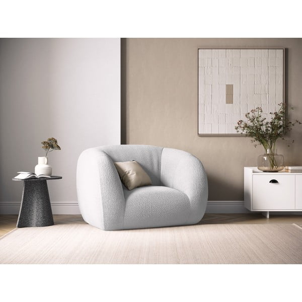 Krėslas iš boucle šviesiai pilkos spalvos Essen – Cosmopolitan Design-image-1