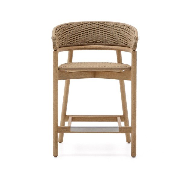 Natūralios spalvos medžio masyvo sodo baro taburetė Arinella – Kave Home-image-2