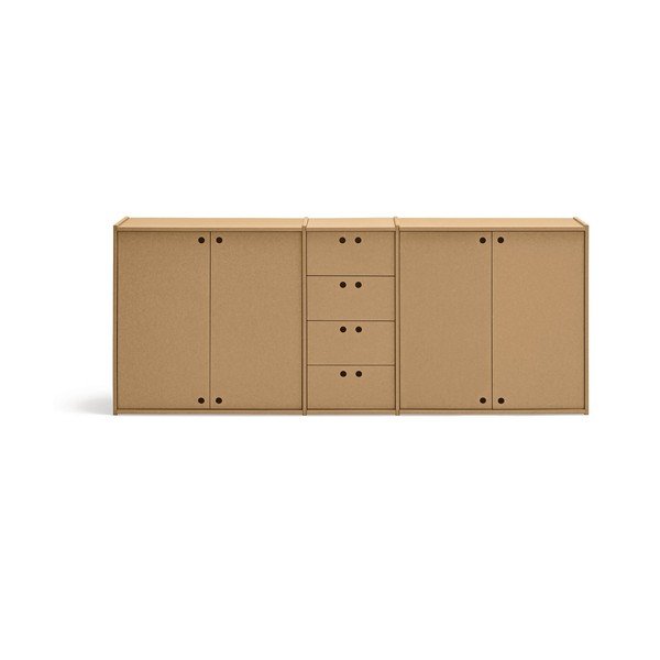 Natūralios spalvos šoninė spintelė 197x80x40 cm Wally – Teulat