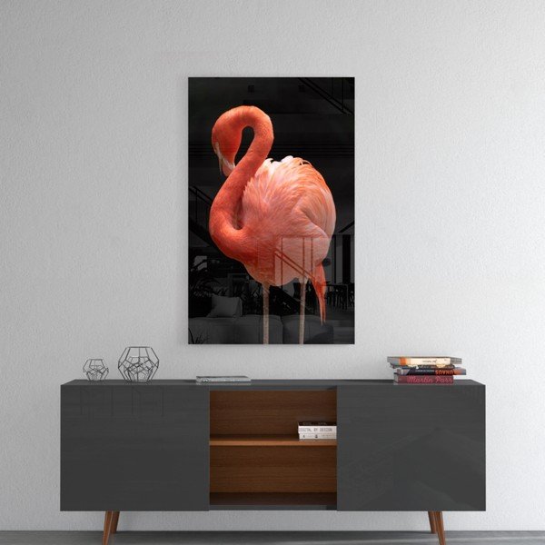 Paveikslas ant stiklo Insigne Flamingo-image-1