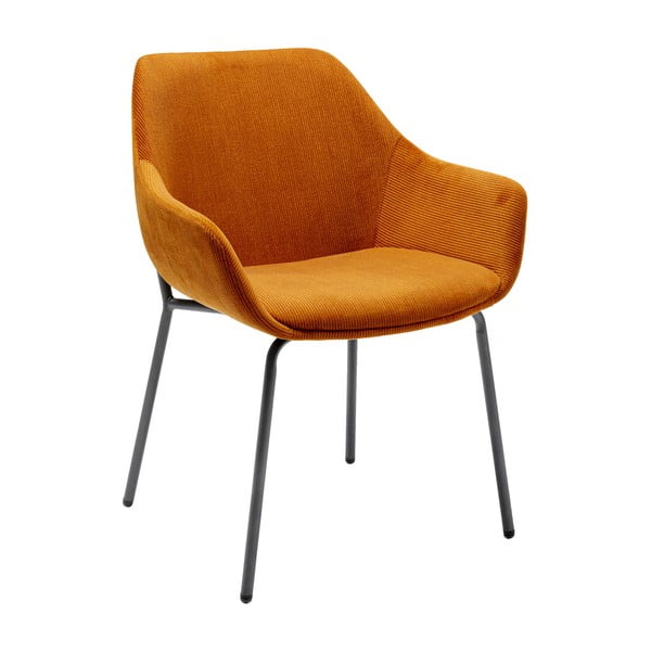 2 oranžinio aksomo kėdžių su porankiais rinkinys Kare Design Avignon