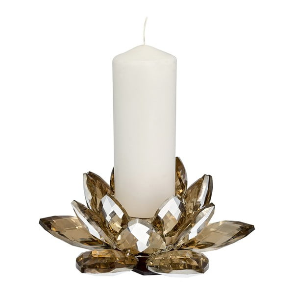 Aukso spalvos stiklinis žvakidės laikiklis Green Gate Lotus