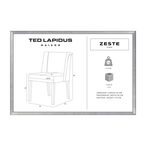 Žalia kėdė su juodomis buko medienos kojomis Ted Lapidus Maison Zeste-image-3