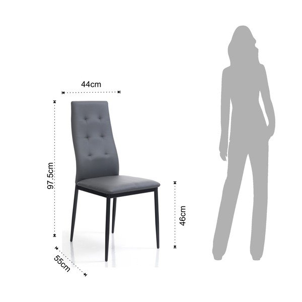 Valgomojo kėdės pilkos spalvos 2 vnt. Nina – Tomasucci-image-2