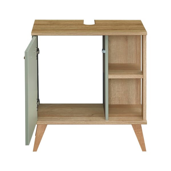 Žalia ąžuolinė 61x65 cm spintelė po praustuvu be maišytuvo Set 963 - Pelipal-image-3