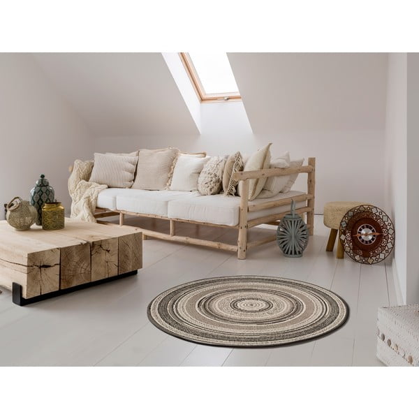 Pilkas apvalus lauko kilimas Universal Verdi, ⌀ 120 cm-image-1