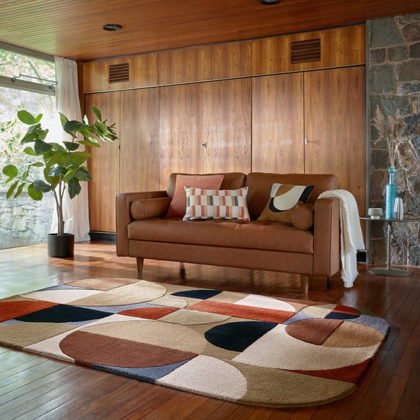 Rankų darbo terakotos spalvos iš vilnos kilimas 200x290 cm Mia Arch – Flair Rugs-image-1