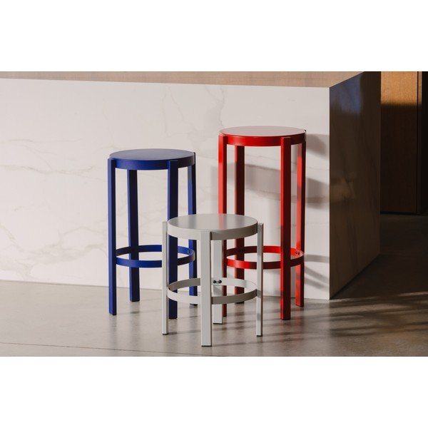 Raudonos spalvos iš plieno baro taburetė (sėdynės aukštis 75 cm) Doon – noo.ma-image-4