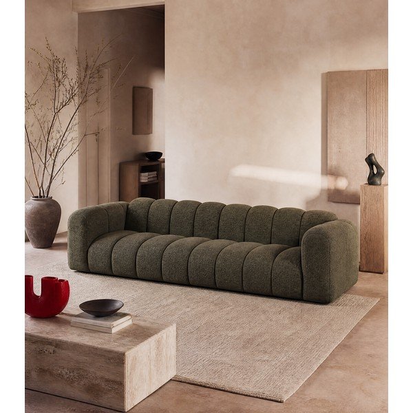Žalios spalvos sofa iš šenilinio audinio 290 cm Lupine – Micadoni -image-1