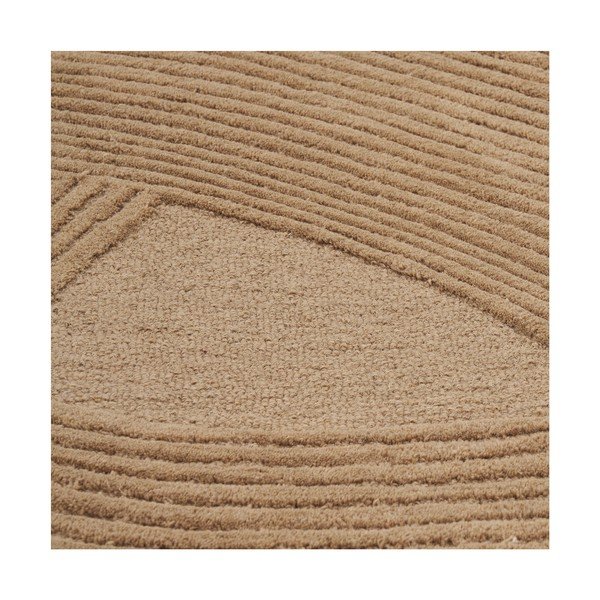Rankų darbo tamsios natūralios spalvos iš vilnos kilimas 160x230 cm Pune – House Nordic-image-3