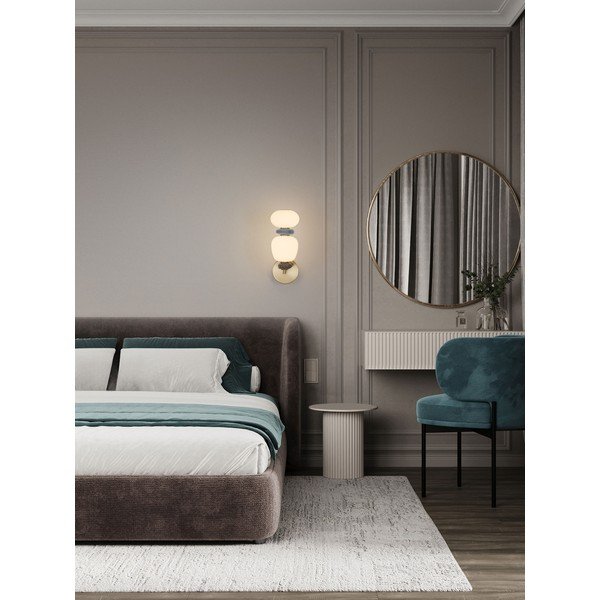 Baltos spalvos/auksinės spalvos iš metalo sieninė lempa LED su pritemdymo funkcija Palo – Nova Luce-image-2