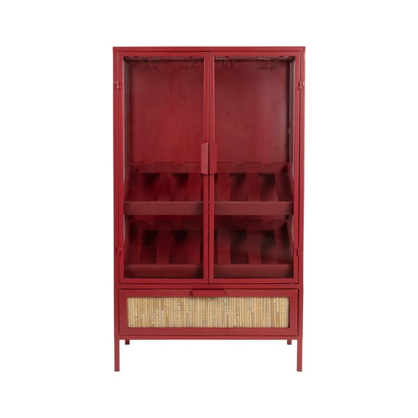 Raudonos spalvos iš metalo vyno spintelė butelių skaičius 10, 65x103x35 cm Mori – Dutchbone