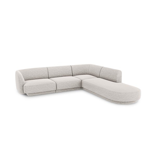 Šviesiai pilka kampinė sofa (dešinysis kampas) Miley - Micadoni Home-image-3