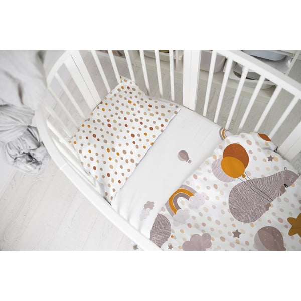 Medvilninio satino paklodė kūdikiams 200x90 cm Balloon Dreaming - Butter Kings-image-1