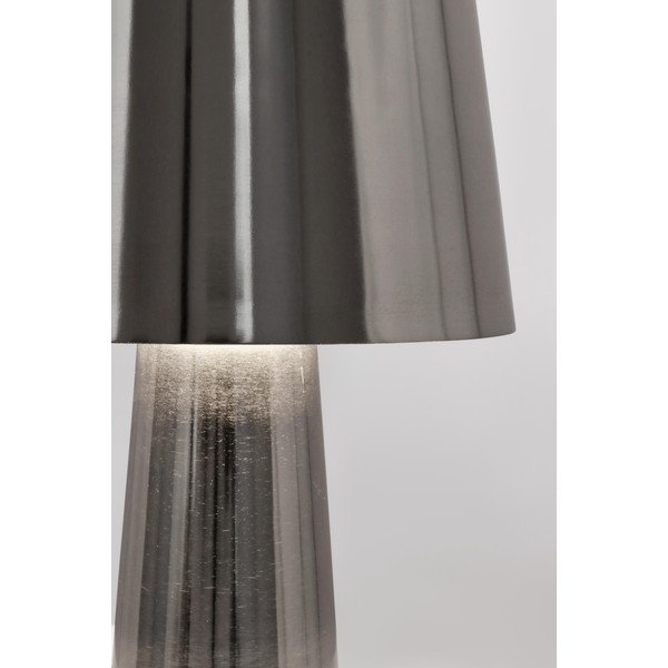 Sidabrinės spalvos iš metalo stalinis šviestuvas LED (aukštis 51 cm) su metaliniu gaubtu Turner – Bizzotto-image-3