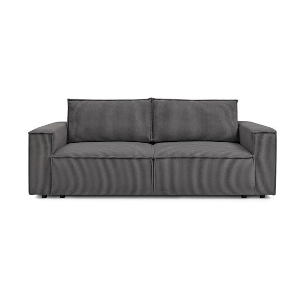 Sulankstoma sofa tamsiai pilkos spalvos iš kordinio velveto 245 cm Nihad – Bobochic Paris