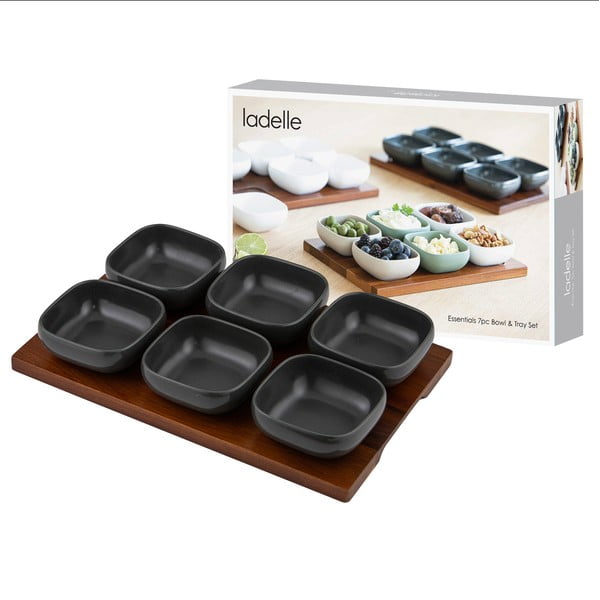 Antracito spalvos iš porceliano  serviravimo rinkinys 6 vnt. Essentials – Ladelle-image-3