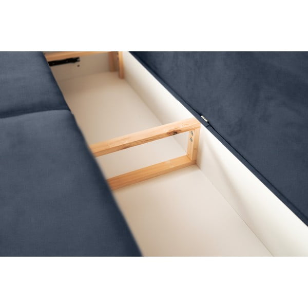 Mėlynos spalvos iš šenilinio audinio sulankstoma/su sandėliavimo vieta sofa 236 cm Silva – ELTAP-image-3