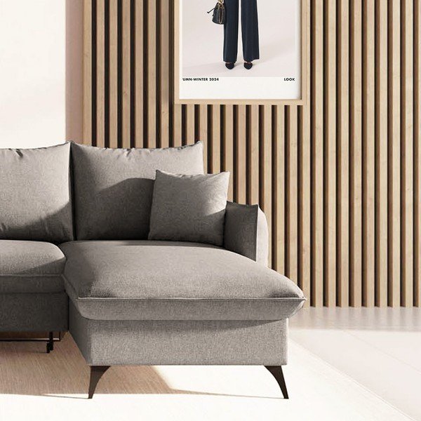 Pilkos spalvos sulankstoma/su sandėliavimo vieta kampinė sofa (su dešiniuoju kampu/su gultu) Brim – Rodier-image-4