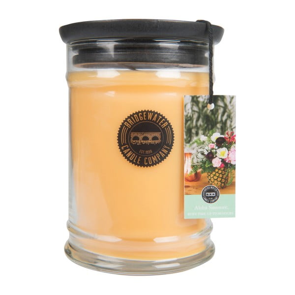 "Bridgewater Candle Company Aloha Summer" vaisių kvapo žvakė stikliniame indelyje, degimo trukmė 140-160 valandų