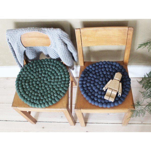 Wooldot Ball Chair Pad, tamsiai mėlynas vilnos kamuolys, ⌀ 30 cm-image-3