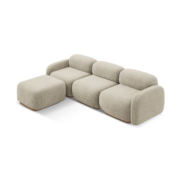 Smėlio spalvos iš boucle modulinė kampinė sofa Ailani – Makamii-image-4