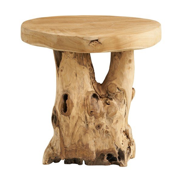 Iš tikmedžio masyvo apvalios formos šoninis stalas ø 40 cm Palena – House Nordic