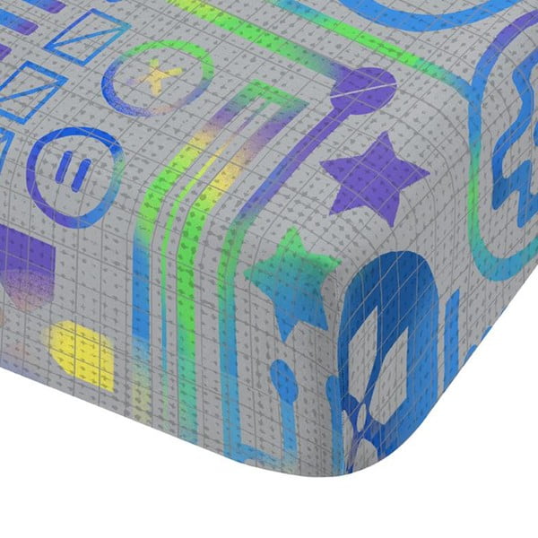 Pilkos spalvos iš mikropluošto viengulė/ant aukšto čiužinio vaikų patalynė su guma 90x190 cm Gamer – Catherine Lansfield