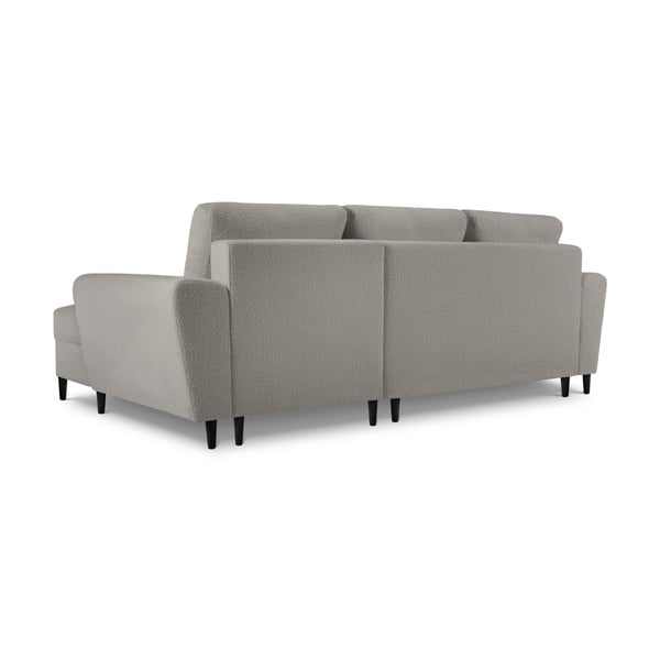Šviesiai pilkos spalvos iš boucle sulankstoma/su sandėliavimo vieta kampinė sofa (su dešiniuoju kampu/su gultu) Kyoto – Cosmopolitan Design-image-4