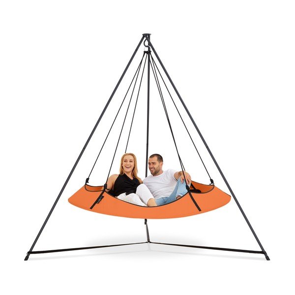 Oranžinės sodo sūpynės su stovu - Hangout Pod-image-2