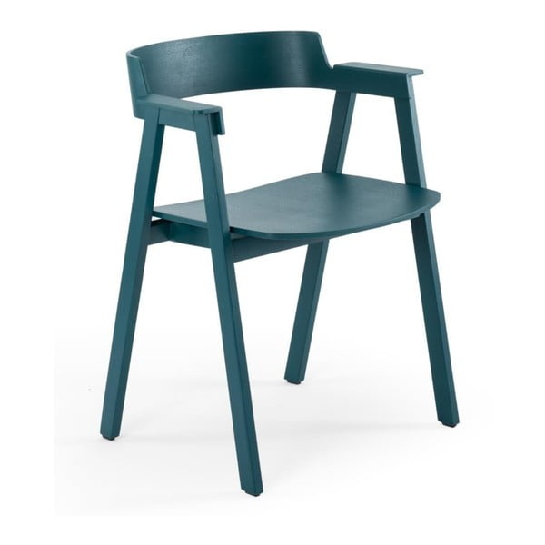 Smaragdinės spalvos iš ąžuolo masyvo valgomojo kėdė su porankiais Flip – Gazzda