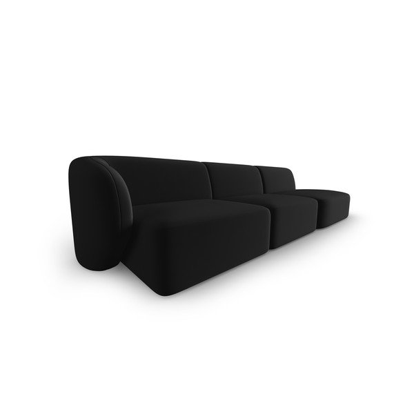 Juodos spalvos iš velveto sofa su kairiuoju kampu 311 cm Paolo – Milo Casa-image-2